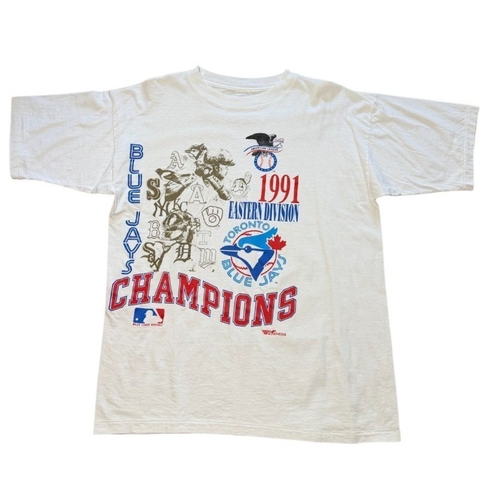 Vintage '91 Toronto Blue Jays Champion Raven Sports Graphic MLB Baseball T-shirt